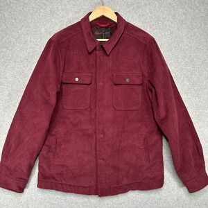 Robert Graham Burgundy Corduroy Button Up Shirt Jacket Men's‎ Size Small NWT